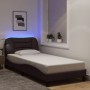 Giroletto con Luci LED Marrone Scuro 90x190 cm in Tessuto