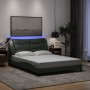 Giroletto con Luci LED Grigio Scuro 120x200 cm in Tessuto