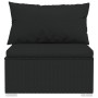 Set Salotto da Giardino 6 pz con Cuscini in Polyrattan Nero