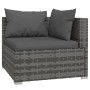 Set Divani da Giardino 5 pz con Cuscini in Polyrattan Grigio