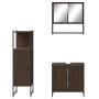 Set Mobili da Bagno 3 pz Rovere Marrone in Legno Multistrato