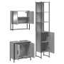 Set Mobili da Bagno 3 pz Grigio Sonoma in Legno Multistrato