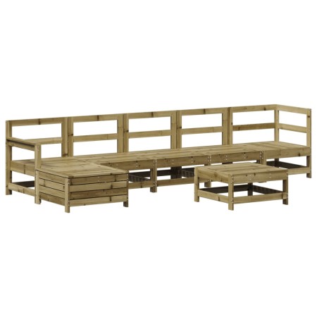 Set Salotto da Giardino 7 pz in Legno Impregnato di Pino