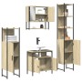 Set Mobili da Bagno 4 pz Rovere Sonoma in Legno Multistrato