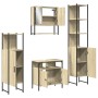 Set Mobili da Bagno 4 pz Rovere Sonoma in Legno Multistrato
