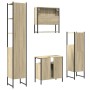 Set Mobili da Bagno 4 pz Rovere Sonoma in Legno Multistrato