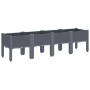 Fioriera da Giardino con Gambe Grigia 160x40x42 cm in PP