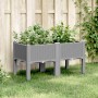 Fioriera da Giardino con Gambe Grigio Chiaro 80x40x42 cm in PP