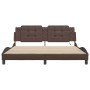 Giroletto con Luci LED Marrone 180x200 cm in Similpelle