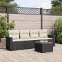 Set Divani da Giardino 5 pz con Cuscini in Polyrattan Nero