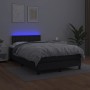 Letto a Molle con Materasso e LED Nero 120x190 cm in Similpelle