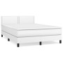 Giroletto a Molle con Materasso Bianco 140x200 cm in Similpelle