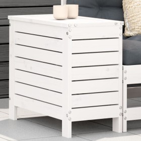 Poggiapiedi da Giardino Bianco 62x31,5x52cm Legno Massello Pino