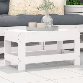 Poggiapiedi da Giardino Bianco 62x30x32 cm Legno Massello Pino