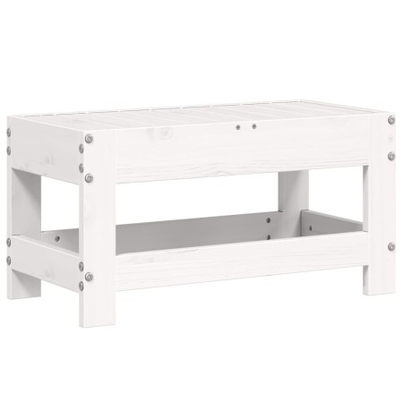 Poggiapiedi da Giardino Bianco 62x30x32 cm Legno Massello Pino