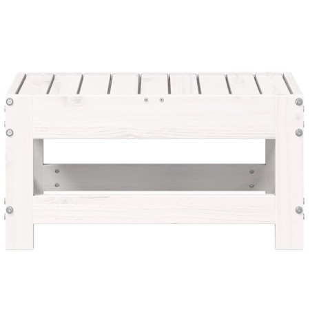 Poggiapiedi da Giardino Bianco 62x30x32 cm Legno Massello Pino