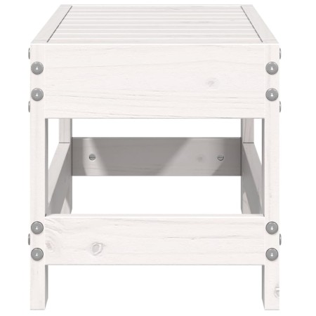 Poggiapiedi da Giardino Bianco 62x30x32 cm Legno Massello Pino