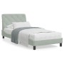 Letto con Materasso Grigio Chiaro 80x200 cm in Velluto