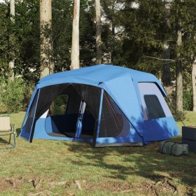 Tenda Campeggio 10 Persone Blu Rilascio Rapido Impermeabile