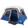 Tenda Famiglia con LED 6 Persone Blu Chiaro a Rilascio Rapido