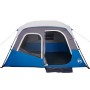 Tenda Famiglia con LED 6 Persone Blu Chiaro a Rilascio Rapido