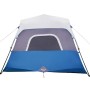 Tenda Famiglia con LED 6 Persone Blu Chiaro a Rilascio Rapido