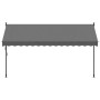 Tenda da Sole Retrattile Antracite 350x150 cm Tessuto e Acciaio