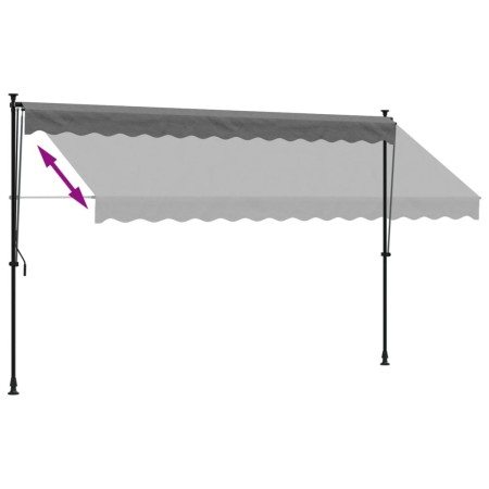 Tenda da Sole Retrattile Antracite 350x150 cm Tessuto e Acciaio