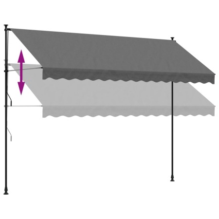 Tenda da Sole Retrattile Antracite 350x150 cm Tessuto e Acciaio