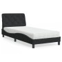 Letto con Materasso Nero 90x200 cm in Velluto