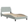 Letto con Materasso Grigio Chiaro 90x200 cm in Velluto