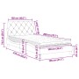 Letto con Materasso Grigio Scuro 100x200 cm in Velluto