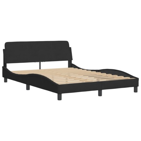 Letto con Materasso Nero 140x200 cm in Velluto