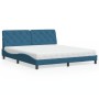 Letto con Materasso Blu 180x200 cm in Velluto