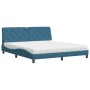 Letto con Materasso Blu 180x200 cm in Velluto