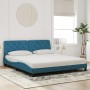 Letto con Materasso Blu 180x200 cm in Velluto