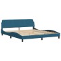 Letto con Materasso Blu 180x200 cm in Velluto