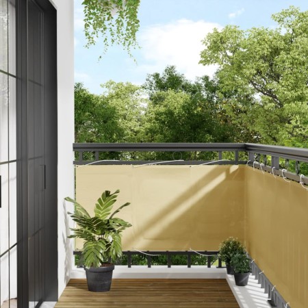 Paravento da Balcone Sabbia 75x400 cm 100% Poliestere Oxford