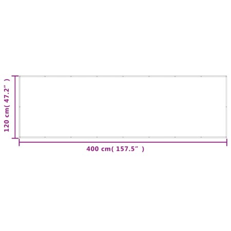 Paravento da Balcone Sabbia 120x400 cm 100% Poliestere Oxford