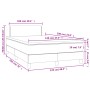Letto a Molle con Materasso e LED Nero 120x190 cm in Velluto
