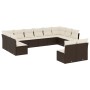 Set Divani da Giardino 12 pz con Cuscini Marrone in Polyrattan