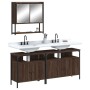 Set Mobili da Bagno 3 pz Rovere Marrone in Legno Multistrato