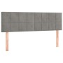 Giroletto a Molle con Materasso Grigio Chiaro 140x190cm Velluto