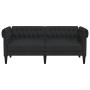 Divano Chesterfield a 2 Posti Nero in Tessuto