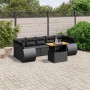 Set Divani da Giardino con Cuscini 8 pz Nero in Polyrattan