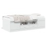 Divano Letto con Cassetti Bianco 100x200cm in Legno Multistrato