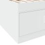 Divano Letto con Cassetti Bianco 100x200cm in Legno Multistrato