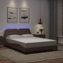 Giroletto con Luci LED Marrone 140x190 cm in Similpelle