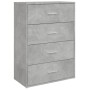 Credenza Grigio Cemento 60x31x84 cm in Legno Multistrato