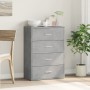 Credenza Grigio Cemento 60x31x84 cm in Legno Multistrato